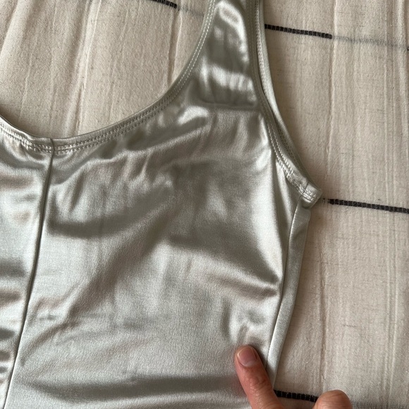 Vintage Gold Crown Label Victoria’s Secret Union Made Metallic Silver Swimsuit S - Picture 10 of 10